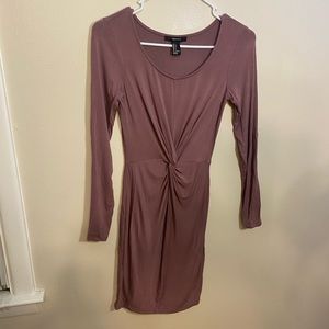 Mauve Tight fitted Scrunched dress